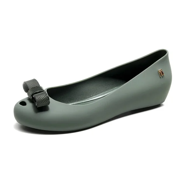 Melissa Women's Sandals Butterfly Knot Low Cut Flat Jelly Shoes Summer Beach Vacation Flip Flops Comfortable Casual Slip-On