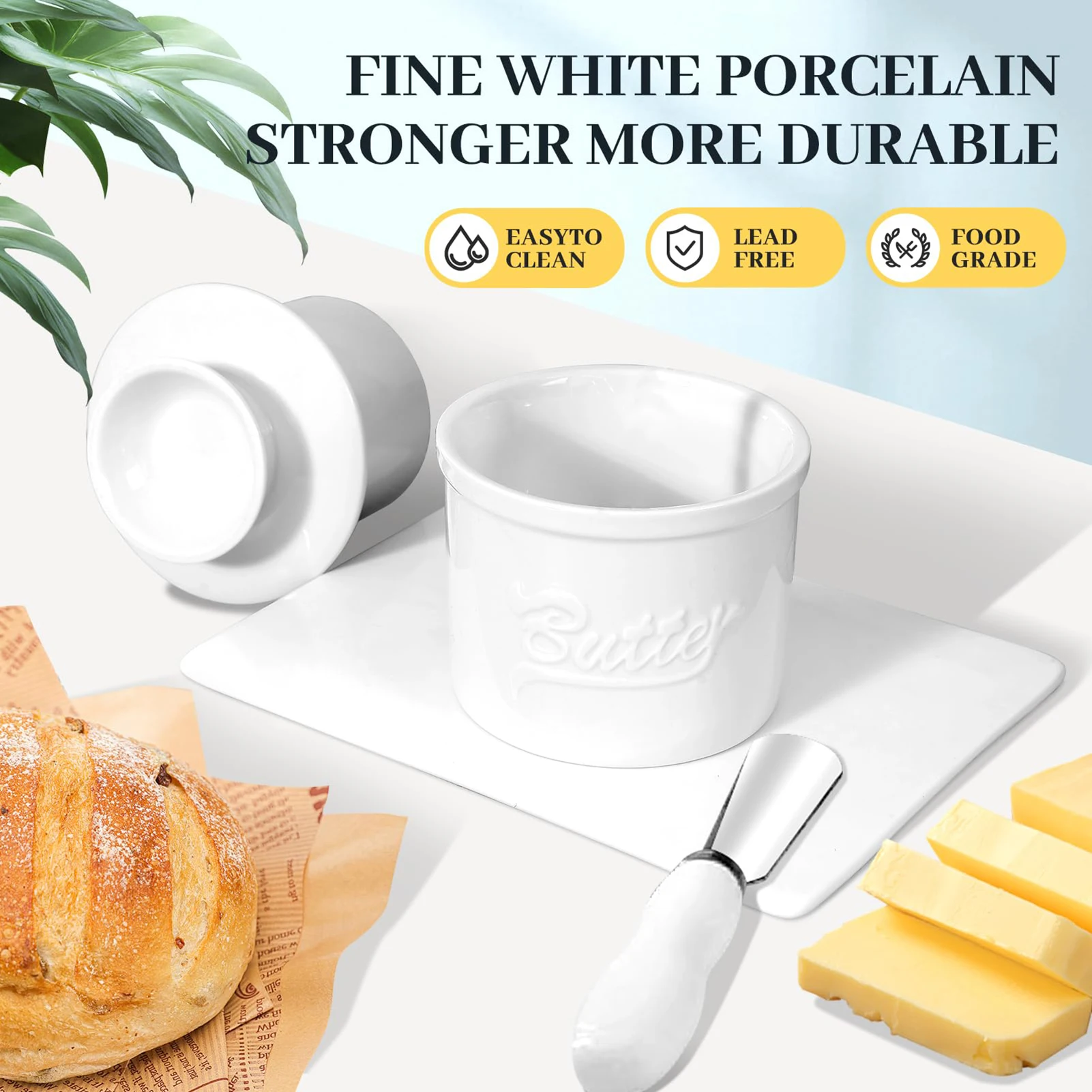 Butter Storage Box Ceramic Sauce Dishes Ceramic Butter Dish with Lid Keeps Butter Soft and Spreadable Keeper Suitable for Optimal Freshness