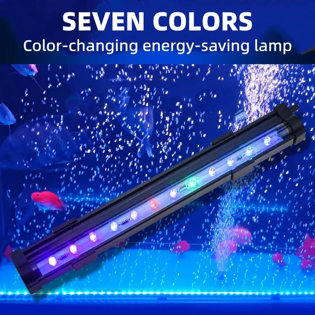 Fish Tank LED Bubble Light Aquarium Led Submersible Light Fish Tank Waterproof Color Light with Remote Control Aquarium Lighting 3