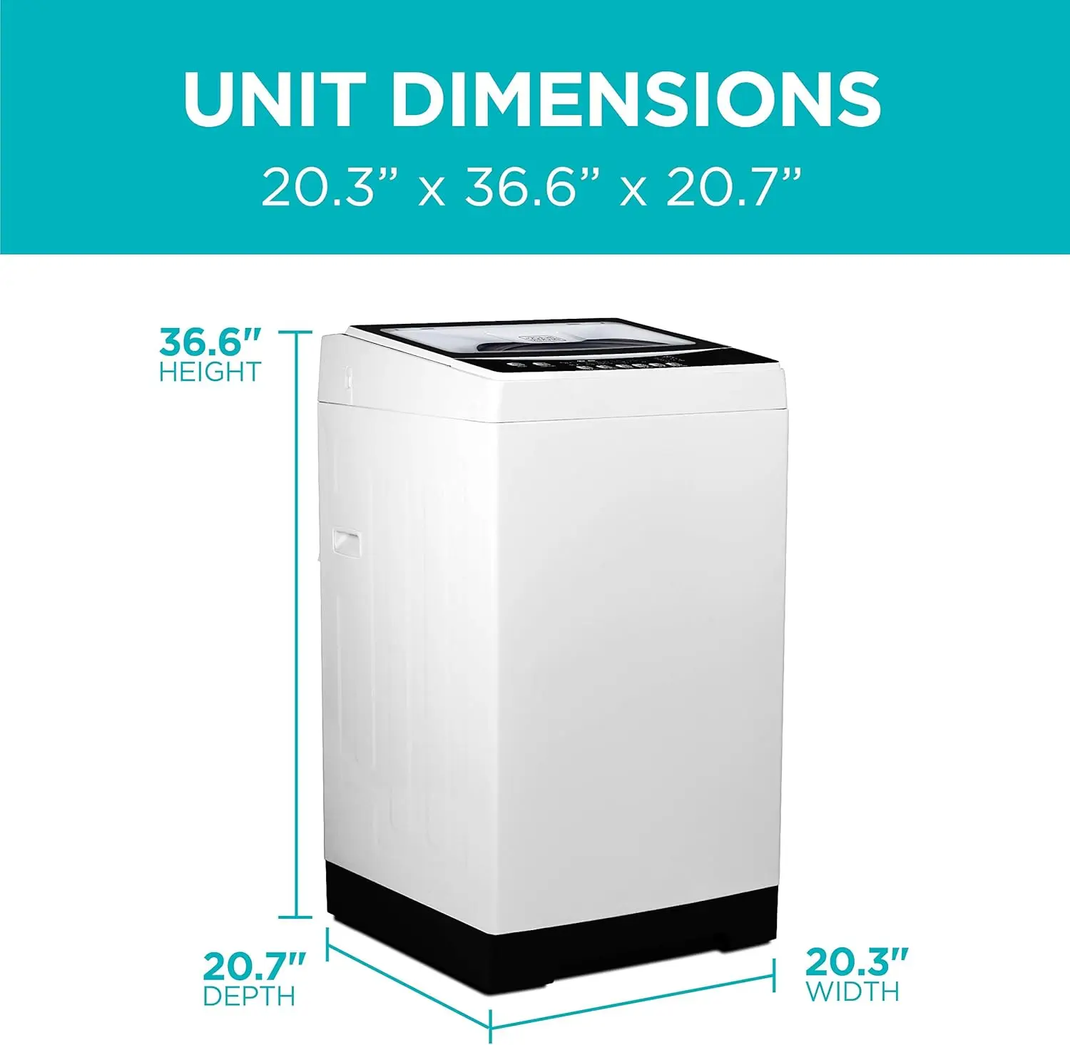 Small Portable Washer, Washing Machine for Household Use, Portable Washer 1.7 Cu. Ft. with 6 Cycles, Transparent Lid & LED
