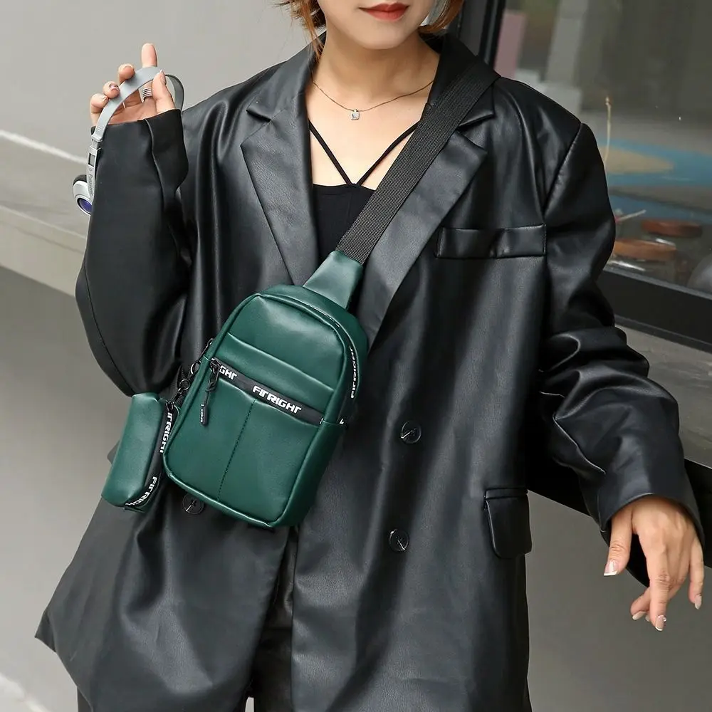 

Однотонная сумка через плечо для путешествий из искусственной кожи с отделением для монет, рюкзак на одно плечо, Повседневная сумка через плечо