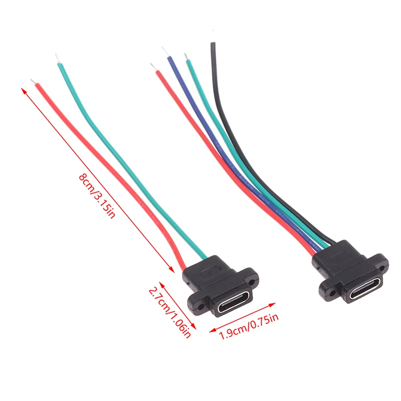 

USB 3.1 Type C 4-контактный Водонепроницаемый гнездовой разъем USB C с отверстием под винт интерфейс быстрой зарядки USB-разъем с кабелем