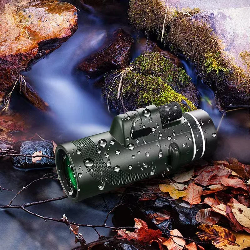 Powerful 80X100 HD monocular telescope with tripod mobile phone clip hunting wild animals, bird watching, camping and hiking 2