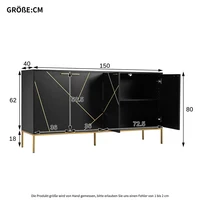 KOMHTOM Four Doors Metal Feed Sideboard
