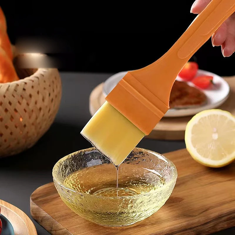 3Pcs Barbecue Brush Split Type Cake Baking Pastry Cooking Oil Brushes High Temperature Resistant Plastic Handle BBQ Kitchen Tool