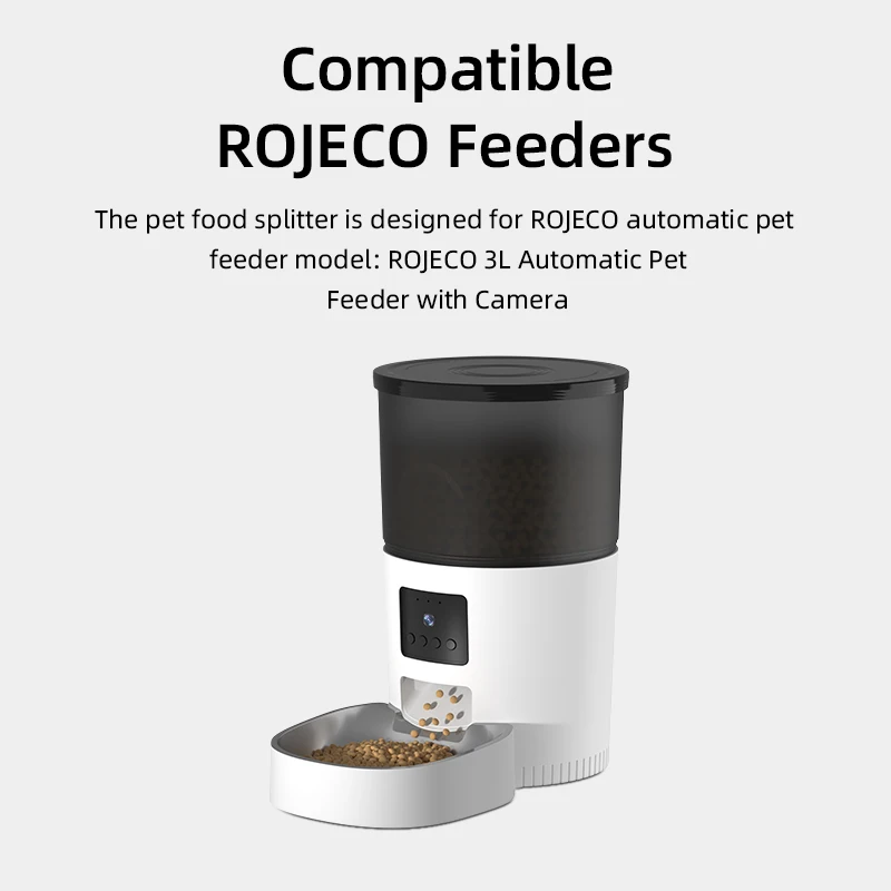 ROJECO 스테인레스 스틸 피더 보울은 고양이 개 애완 동물 액세서리 용 피더 보울이없는 카메라가있는 3L 자동 애완 동물 피더 전용