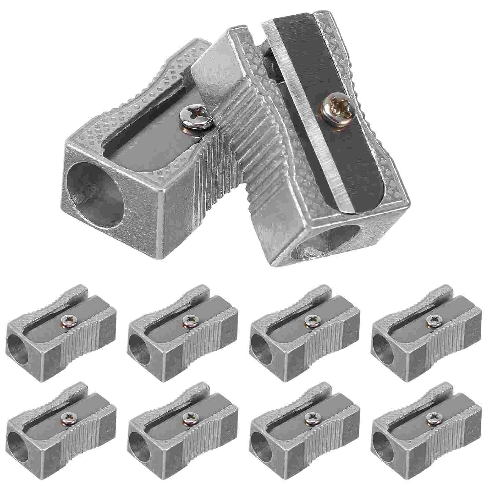 

10 PCS Electric Pencil Sharpener Small Sharpeners Metal Rectangular Alloy Student