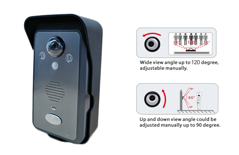 7" 2.4GHz Home Wireless Video Doorbell Office Tamperproof Wireless Vi