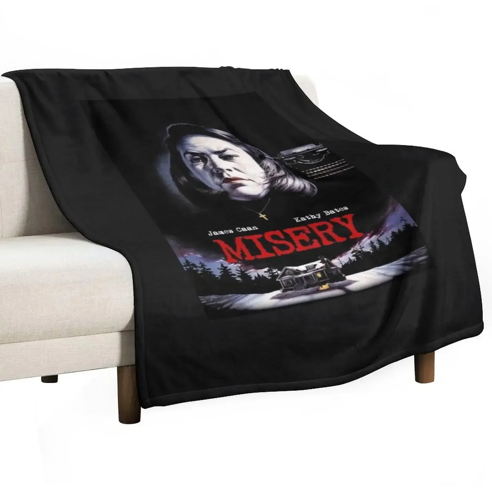 

Misery Throw Blanket For Sofa Thin Travel Hairy Flannel Fabric Blankets