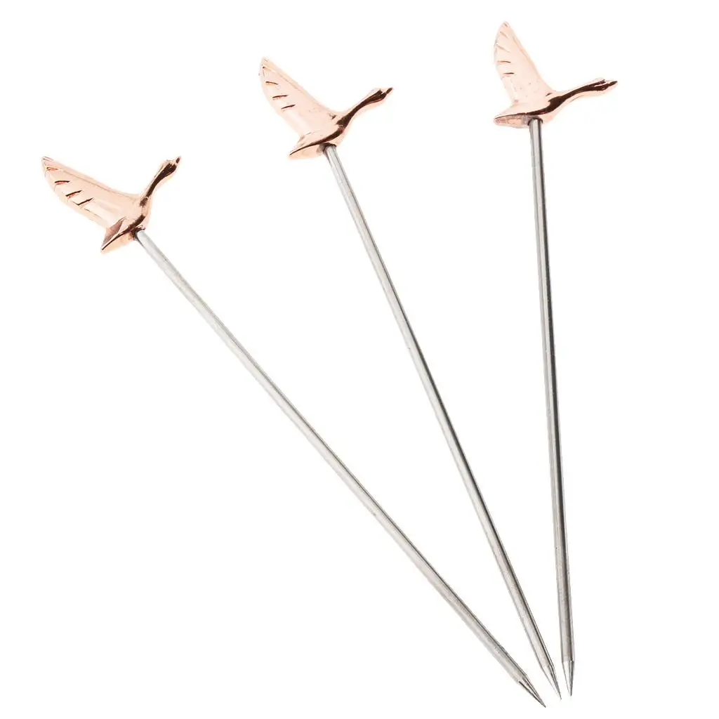 3pcs/pcs Stainless Steel Cocktails Choose Fruit Sticks for Party