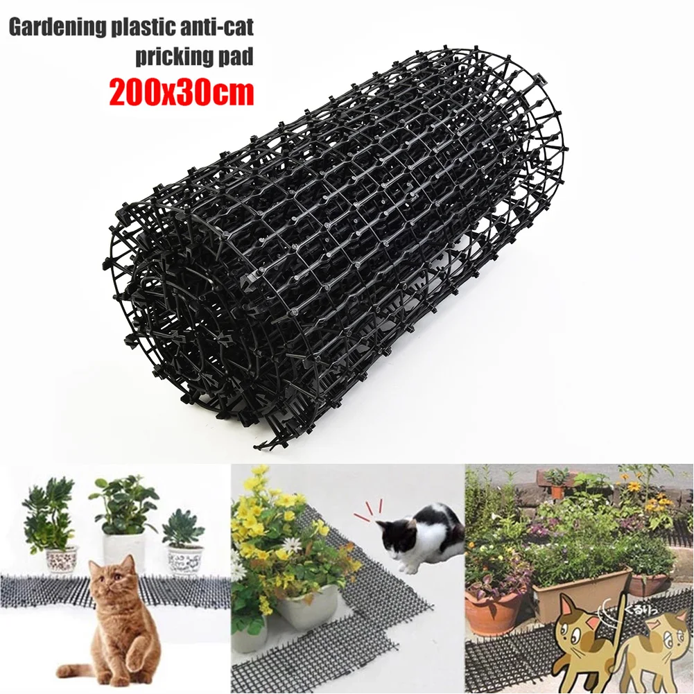 2M Gardening Cat Scat Mat Repellent Mat Anti-Cat With Prickle Strips Spikes Straps Keep Cat Dog Away Digging Climbing Pet Supply