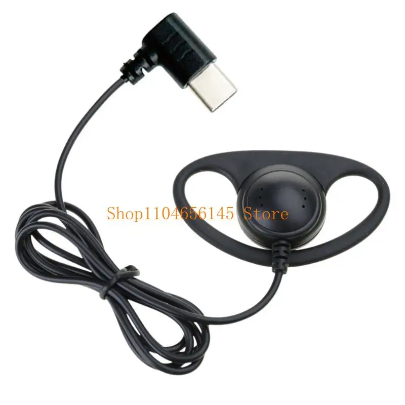 USB-C/3.5mm Mono Earphone - Single-Sided Corded Headset Earbud