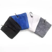 Microfiber Golf Towel 40X40cm Golf Towel Hook and Loop Fastener The Convenient Golf Cleaning Towel Black Grey Blue White New 2