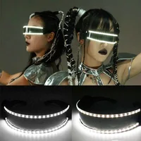 Cyberpunk Futuristic Luminous Cosplay Glasses Rave Cyber light up Goggles LED glowing glasses for man women dance show props