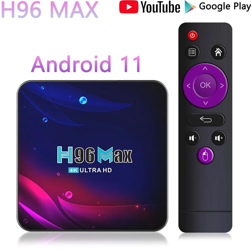 Приставка Смарт-ТВ H96 MAX Android 11 4K HD Youtube Google Play 2 4 ГГц |