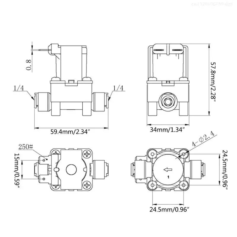 Solenoid DC220V / 12V / 24V Normally Close Inlet for Water Dispenser F1FB