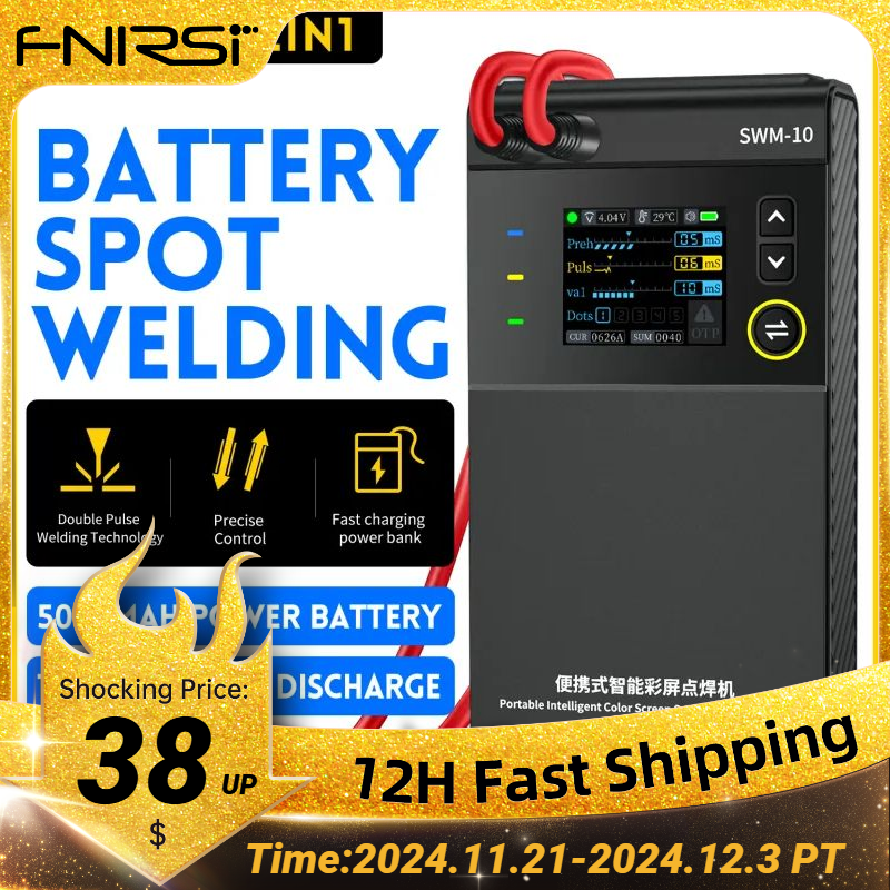 FNIRSI SWM-10 Portable Battery Spot Welder DIY Mini Welding Machine 18650 Battery Pack Welding Tool 5000mah Weldable 0.25mm
