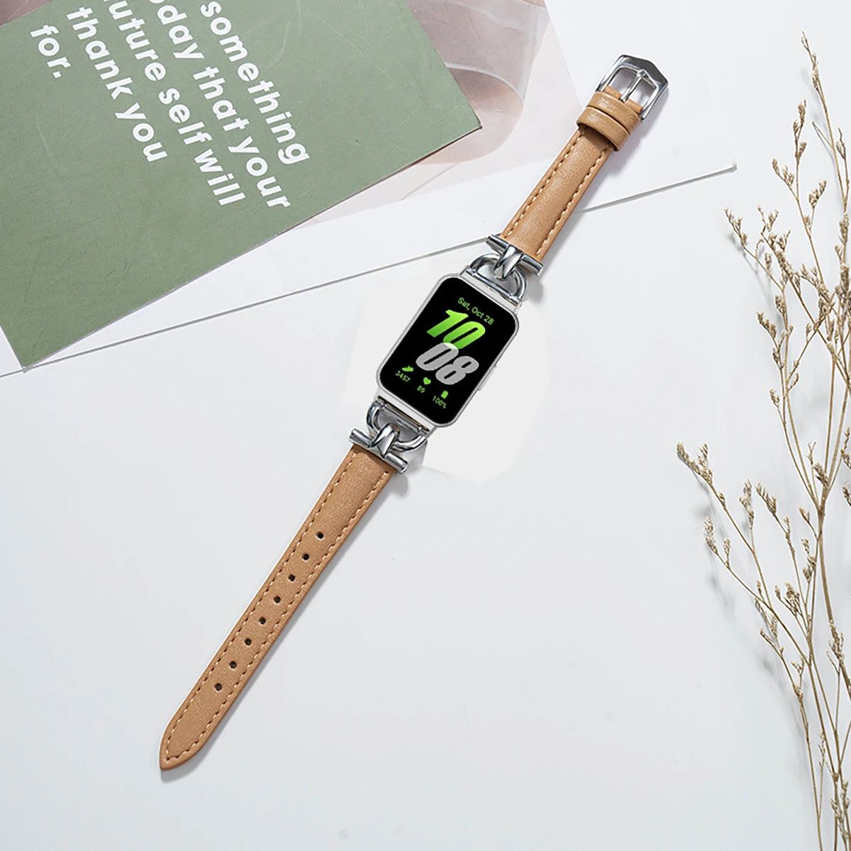 Elegant Metal and Leather Strap for Smartwatch – Premium Wristband Bracelet