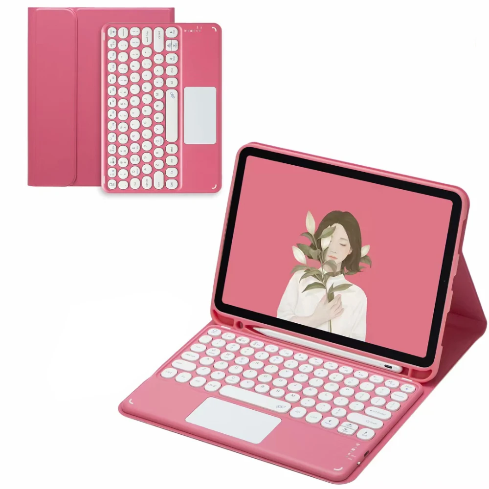 para Ipad 10 Geração Case com Teclado Recarregável Smart Cover para Ipad 10.9 10th Teclado Magnético Russo Espanhol 2023 - Imagem 2