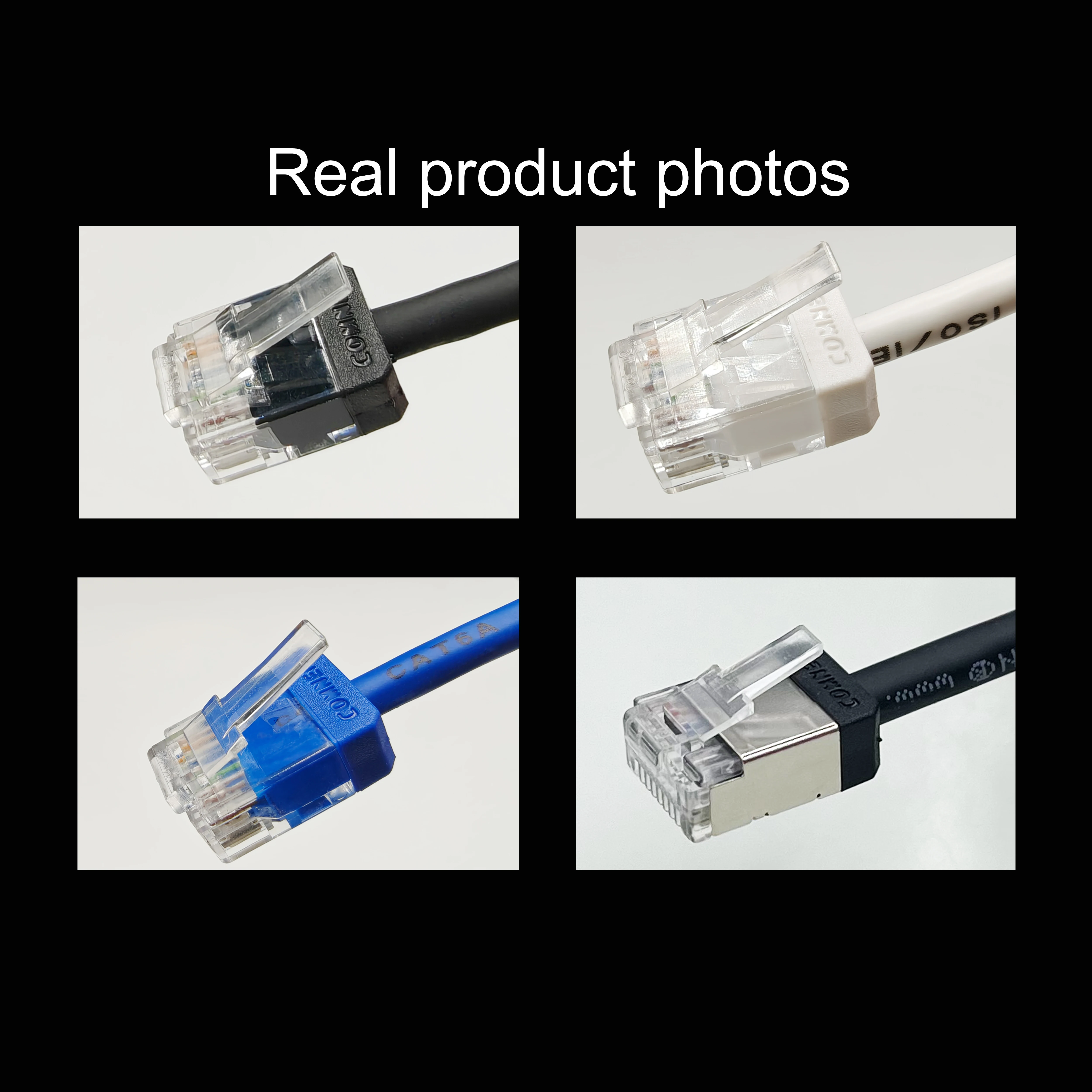 24-Pack Slim Cat6a Ethernet Patch Cables, 10G High-Speed, Flexible Connection