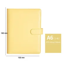  A6 PU Leather Loose Leaf Notebook Cover Macaroon Color Diy Journal Agenda Planner Cover 6 Ring Binder Notebook Cover Stationery 
