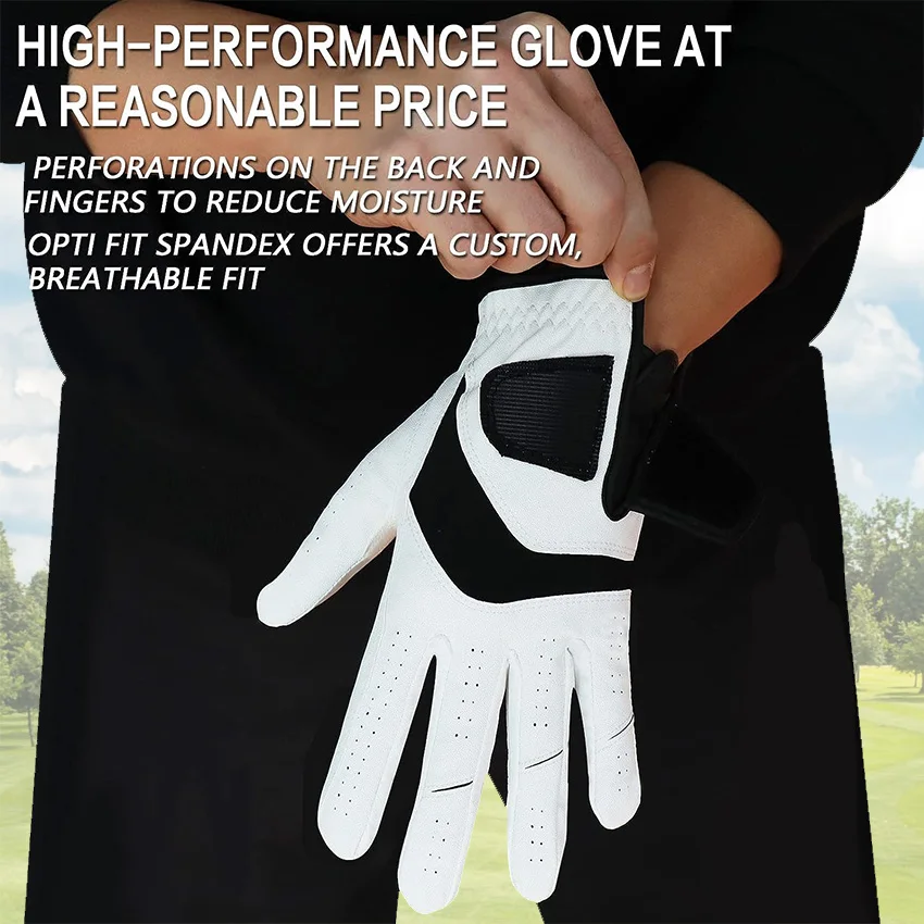 5 Pcs Golf Gloves Men Leather Palm Left Right Hand Rain Grip Wear Resistant Flexible Comfortable Drop Shipping 2