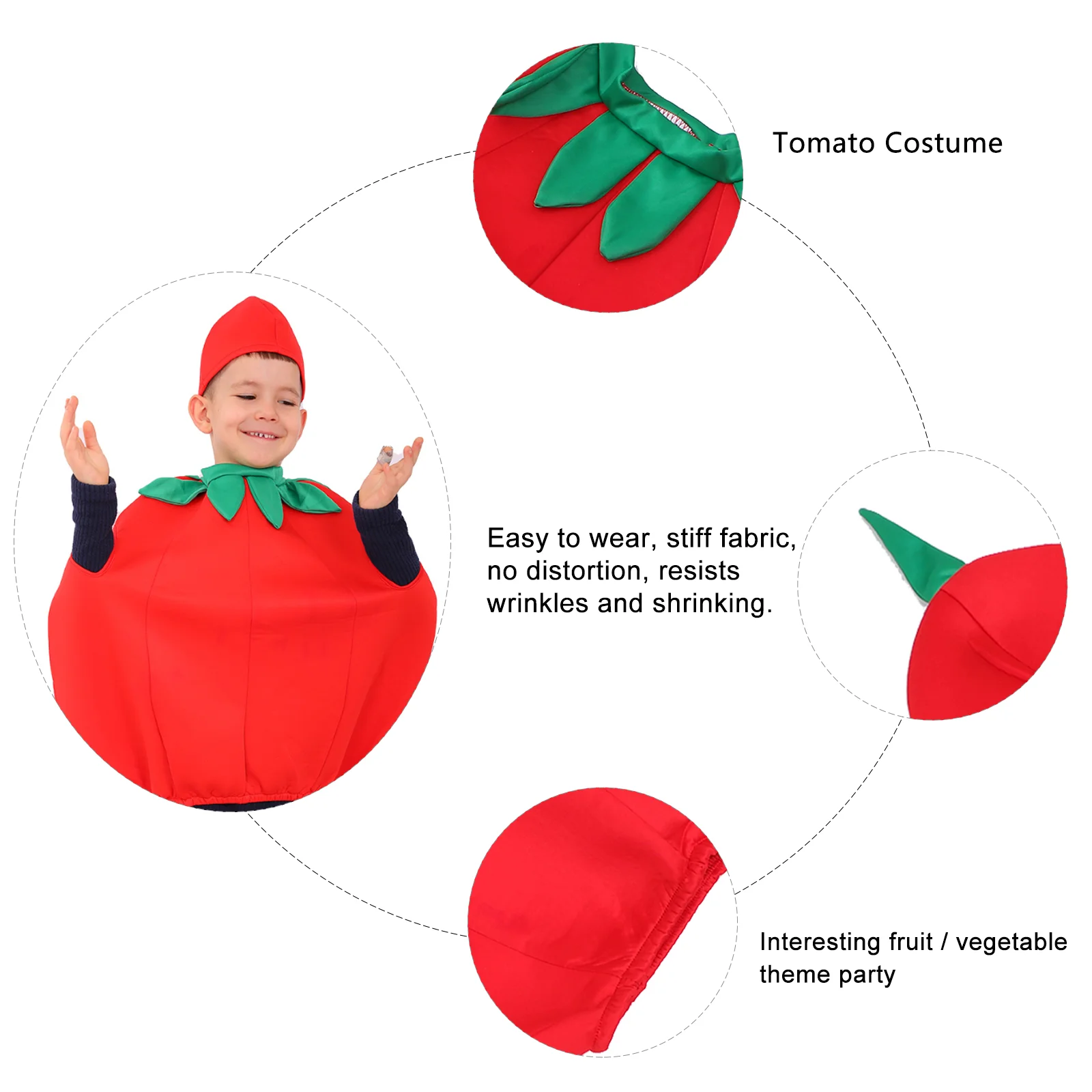 Tomato Kids Clothes Festival Cosplay Costumes Hats Prom Gown Dress up Accessories Performance Baby Child