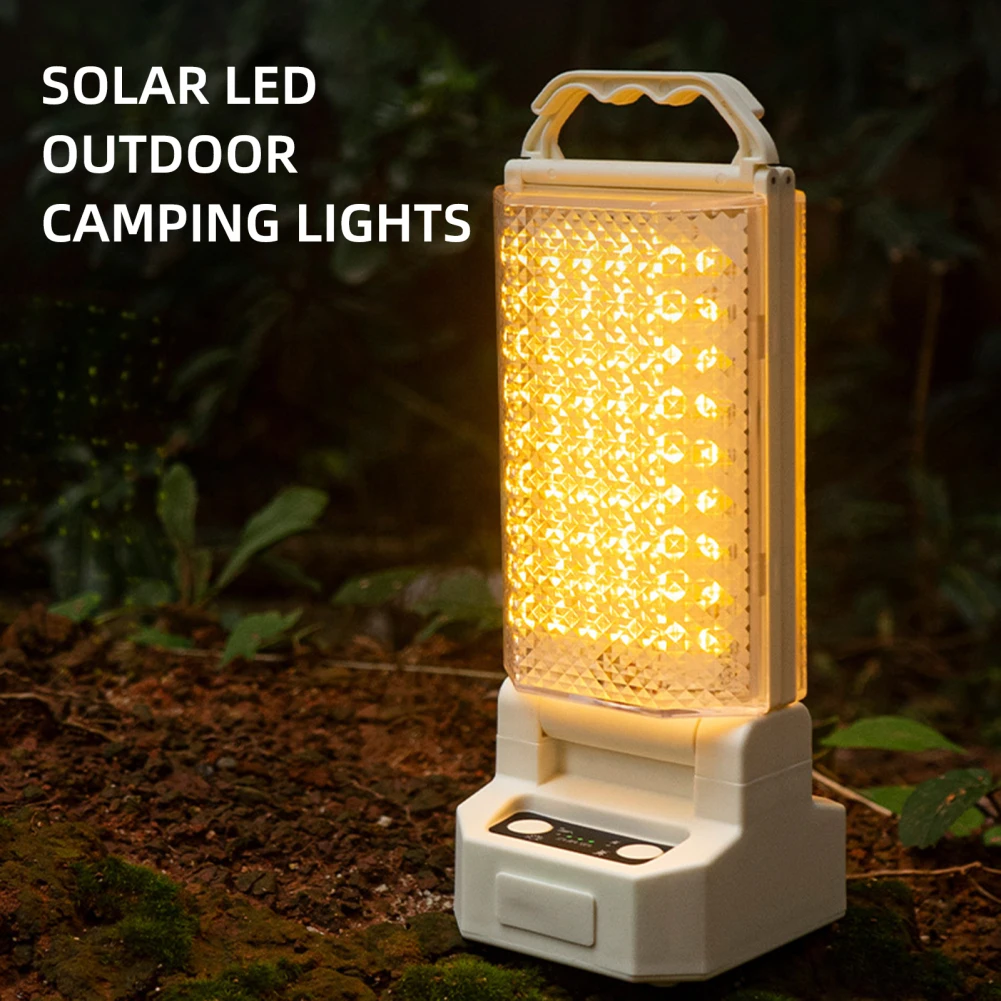 

Outdoor Camping Lamps Brightness Adjustment Solar Rechargeable Light PP+GPPS Portable Lanterns For Emergency Hiking Camping