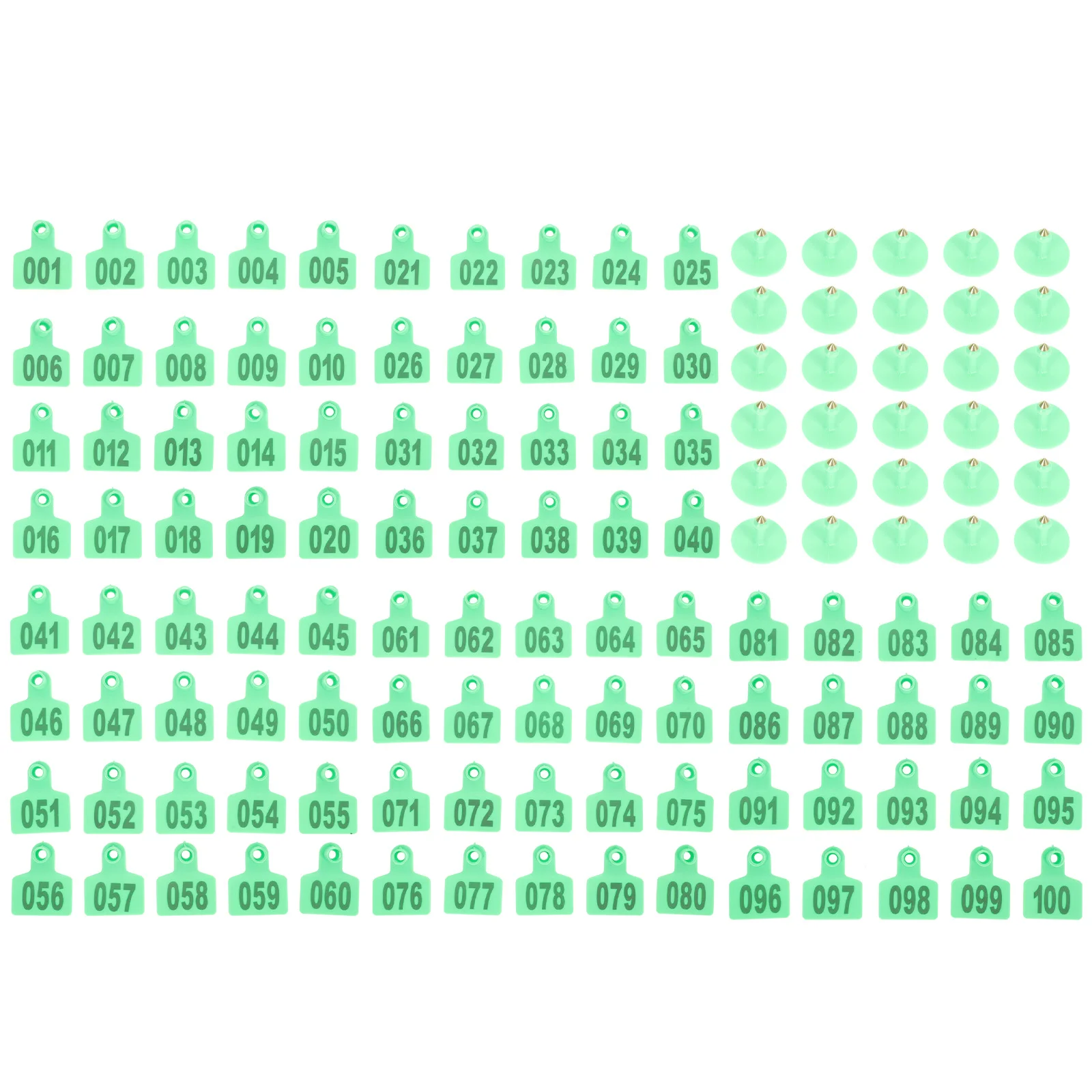 

100pcs Identification Tags Ear Tags With Numbers Applicator For Cattle Sheep Pigs Ox