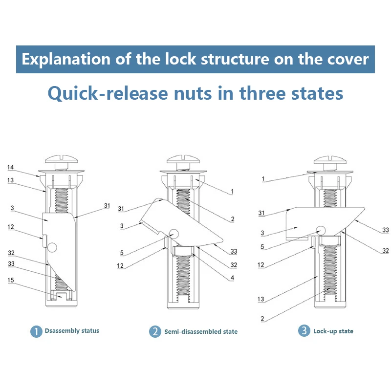 Plumbing Tool Bathroom Hardware Accessories Bathroom Hardware Set 2pcs Toilet Seat Hinge Bolts 304 Stainless Steel Screw PP Nut Fixing Toilet Water Tank Lid Locking Expansion Fitting Replacement