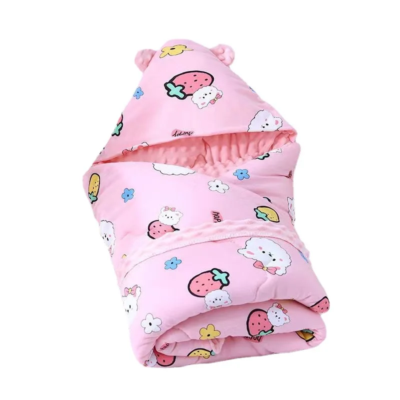 Baby Blankets Autumn Winter Thickened Soybean Velvet Newborn Anti Shock Swaddling Bags Small Quilt