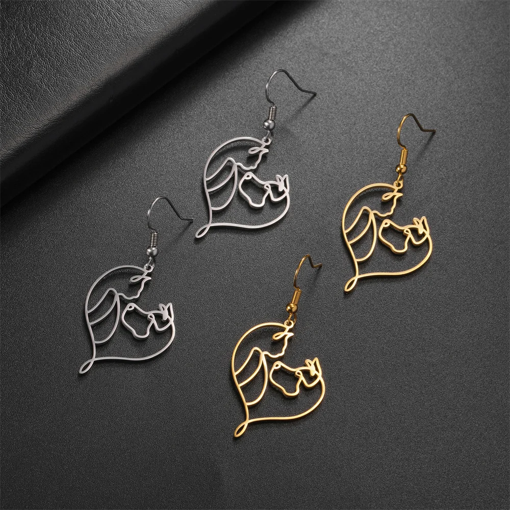 Cute Cat and Dog Dangle Earrings for Girls Stainless Steel Lovely Kitten Animal Drop Earring Fashion Jewelry - PeticaDeals