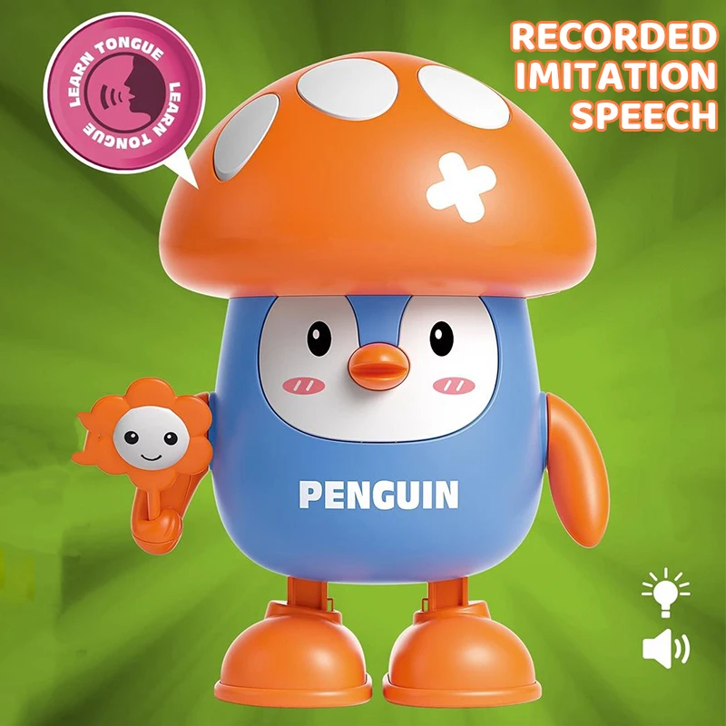 Plastic Electronic Dancing Penguin Toy with Music and Lights for Kids
