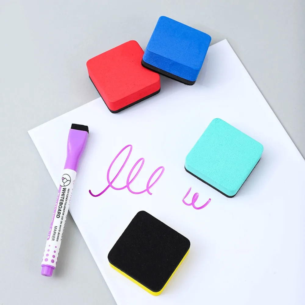 2pcs Office Supplies Magnetic Whiteboard Eraser blackboard eraser Square Dual-color EVA Felt Marker Cleaner Meeting Room magnetic whiteboard erasers