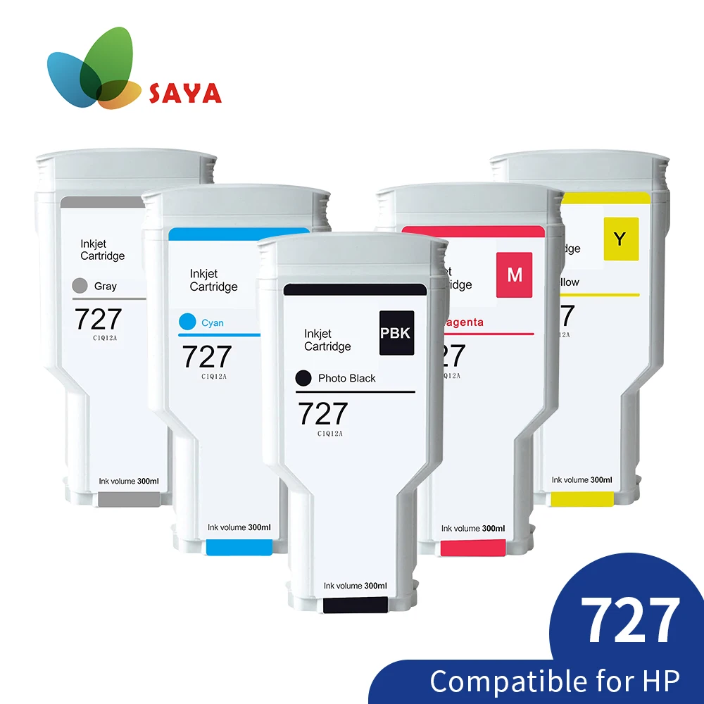 Cartucho de Tinta Remanufaturado com Chip Adequado para hp Designjet T920 T930 T1500 T1530 T2500 T2530 727 300ml