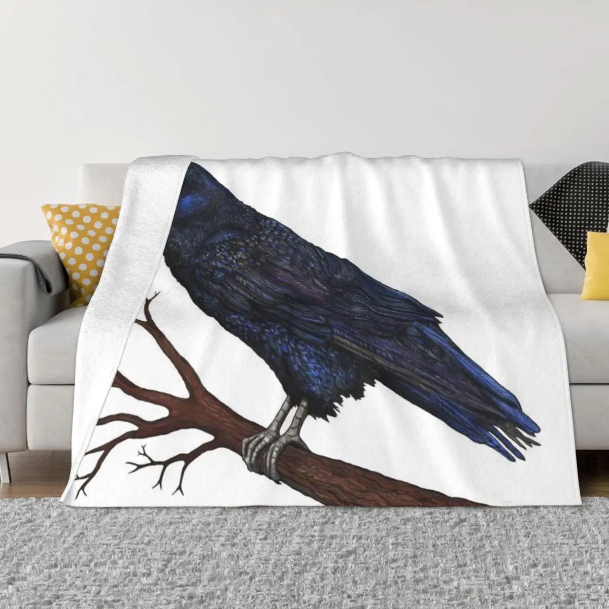 

Raven Throw Blanket Soft Plaid Bed covers Hairys Fluffy Shaggy Blankets
