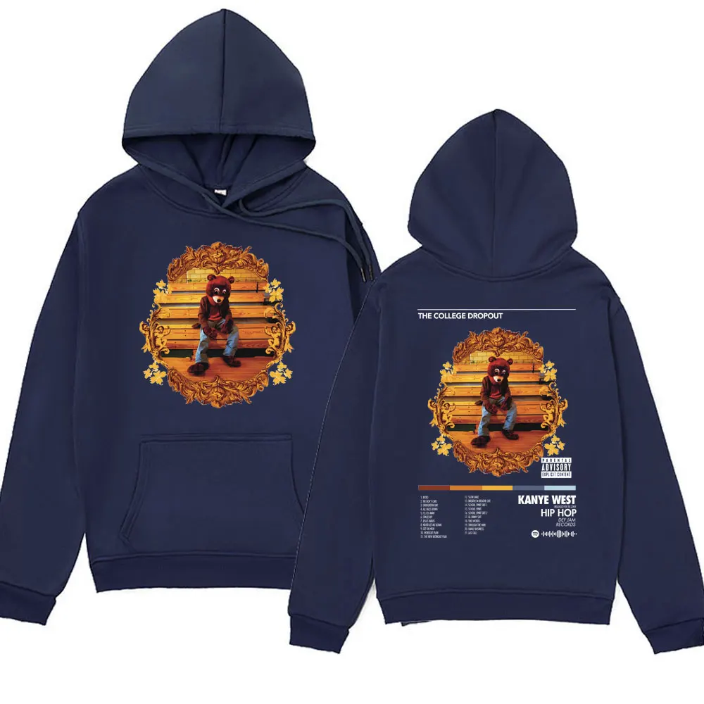 Rapper Kanye West Hip Hop Hoodies The College Dropout Print Sweatshirts Men Women's Fashion Casual Oversized Fleece Pullover