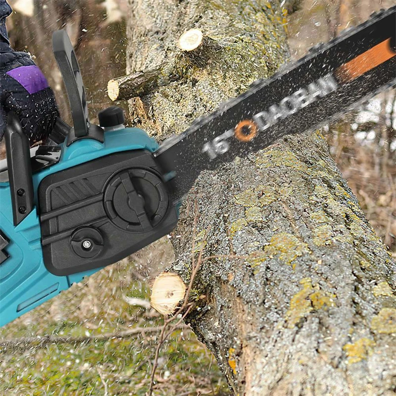 16 Zoll bürstenlose elektrische Kettensäge 3500 W kabelloses Beschneiden Holzbearbeitung Elektrowerkzeug Handheld-Gartenschneider mit 2 Stück 21 V Batterie – Detail 6