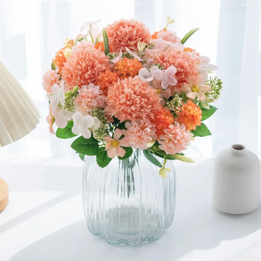 1 STÜCK Künstliche Blumen Seide Lila Kugel Chrysantheme Hochzeit Zuhause Festival Dekor DIY Geschenke Brautsträuße Garten Sammelalbum Günstig – Detail 3