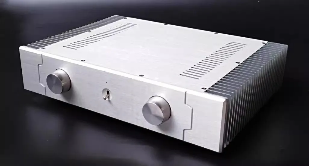 

Серебристый полностью алюминиевый корпус усилителя мощности SD4309B, корпус для самостоятельной сборки, Hi-Fi чехол для предусилителя