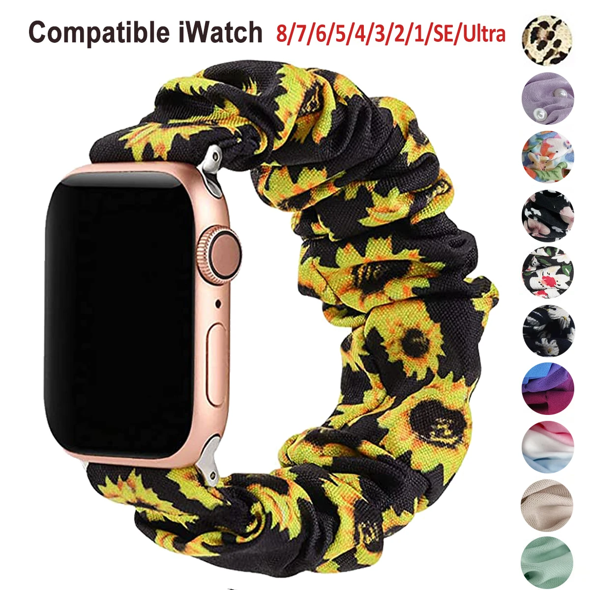 Elastic Fabric Scrunchie Band - Soft Women’s Strap Replacement