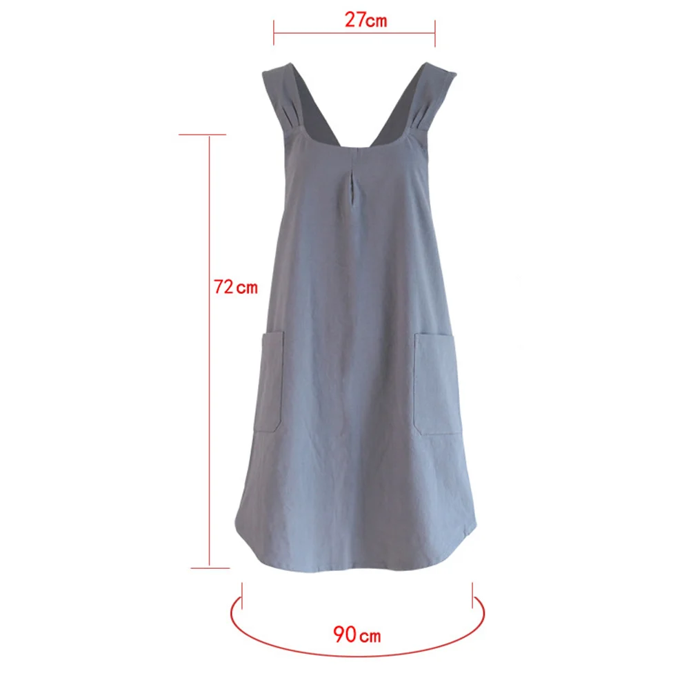 

Kitchen Cooking Apron Minimalist Style Stain Resistant Sleeveless Cotton Apron Chef Waitress Serving Work Smock for Home