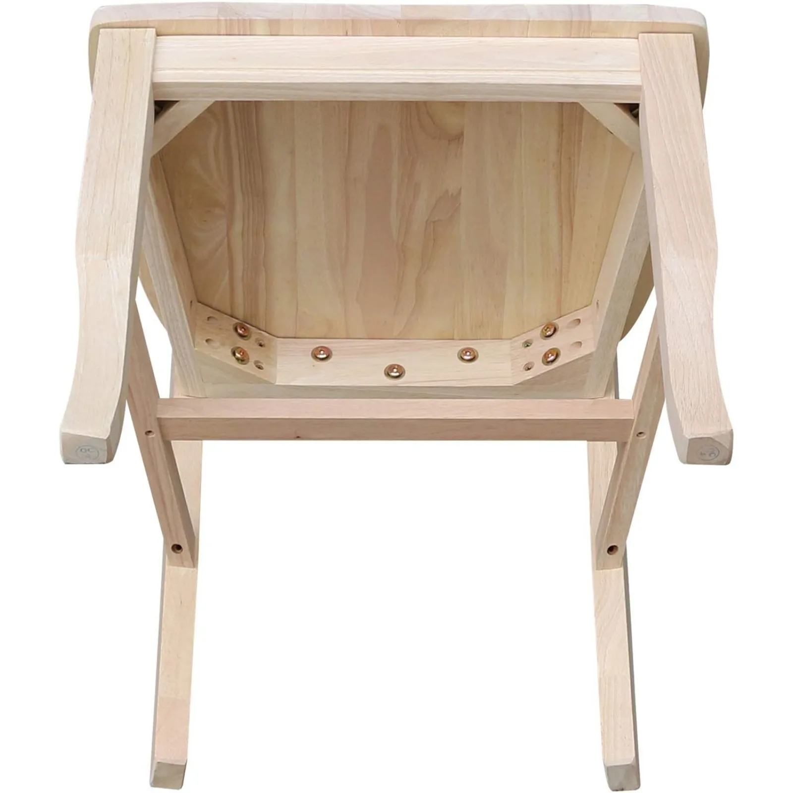 Description Picture 4 of itemUS Set of Two Double X-Back Dining Chair, 19.9"W x 22"D x 41.3"H, Wood Unfinished
