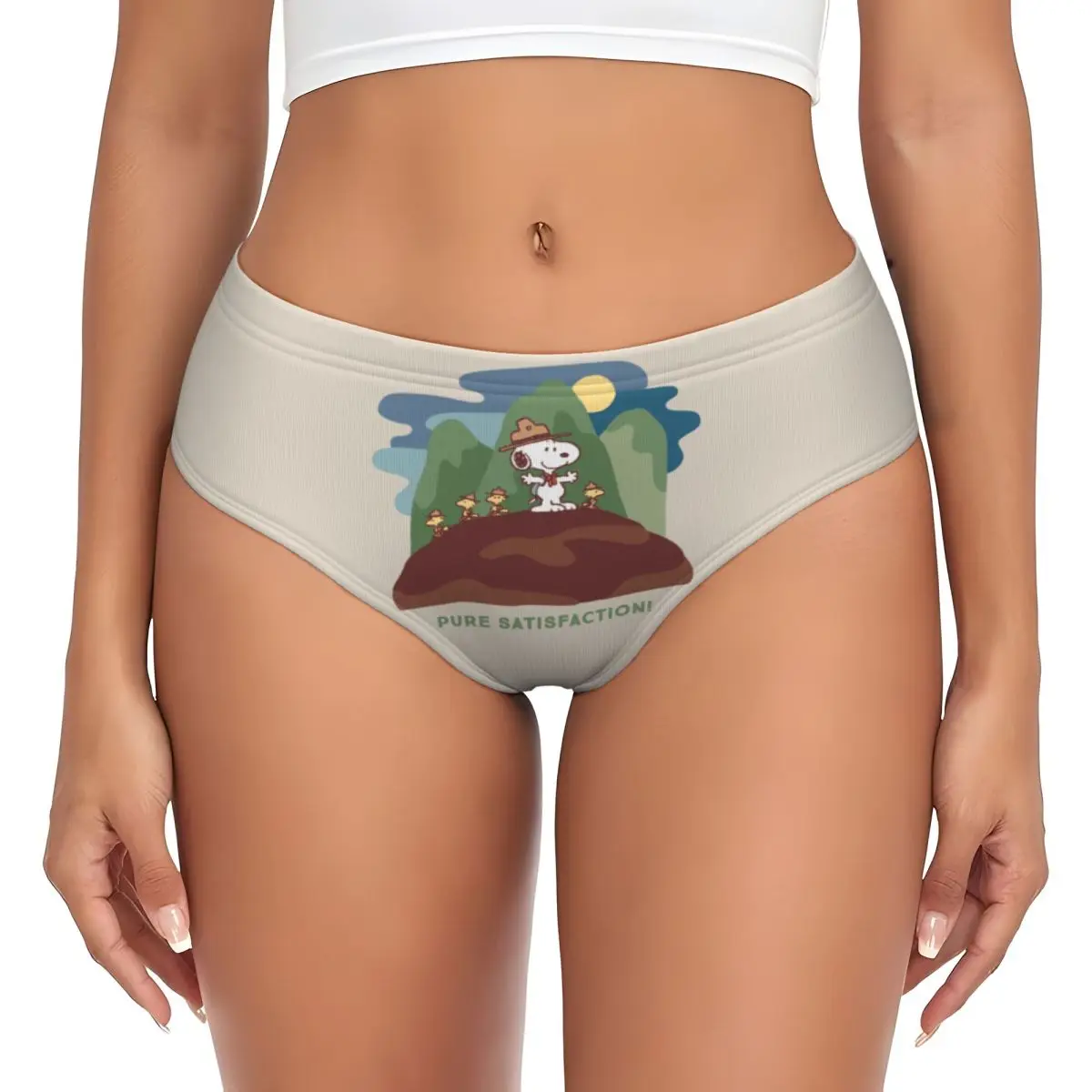 thumbnail image 1 of Braguitas personalizadas para mujer con diseño de paisaje de Van Gogh, Snoopy y Charlie Brown, ropa interior elástica para mujer, calzoncillos de Peanuts, 1 of 5
