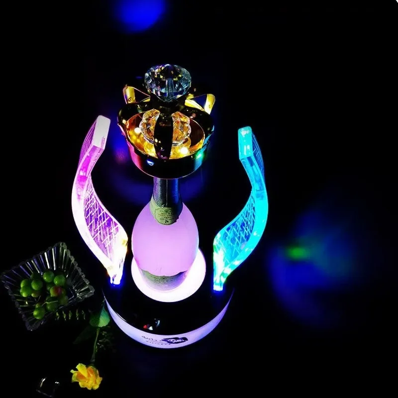 New Imperial Crown GlowBar LED Rechargeable Wine Bottle Presenter Champagne Glorifier Display VIP Service Tray For NightClub