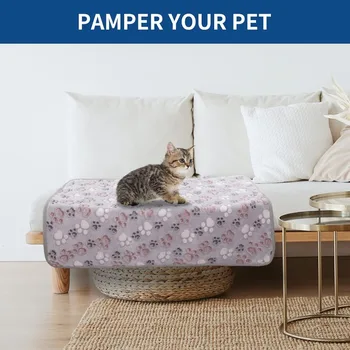 6 Pack Small Dog Blanket, Super Soft Warm Pet Cover Blankets, Paw Print Puppy Fleece Flannel Blanket for Small Medium Dogs and 3