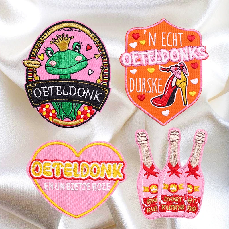 4-6PCS Set Patch Netherland Oeteldonk Emblem Embroidery Patches Iron On Patches For Clothing Netherlan Carnival Patch Stickers