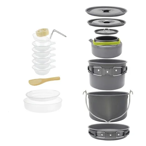 Lightweight Portable Camping Cookware Set with Carrying Bag