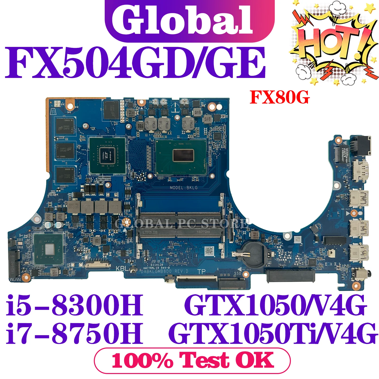 KEFU FX504G Mainboard For ASUS FX504GM FX504GE FX80G FX504GD ZX80G