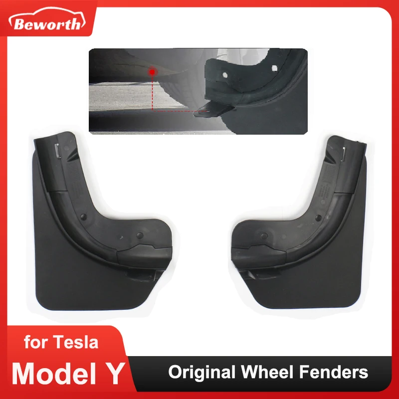 Official Car Wheel Mud Flaps Splash Guards For Tesla Model Y 2021 Mudguard Mudflap Pp Abs+tpe